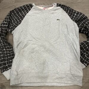 Gray Lacoste LIVE SH2940 sweatshirt Gator Pattern Sleeves | Size 7